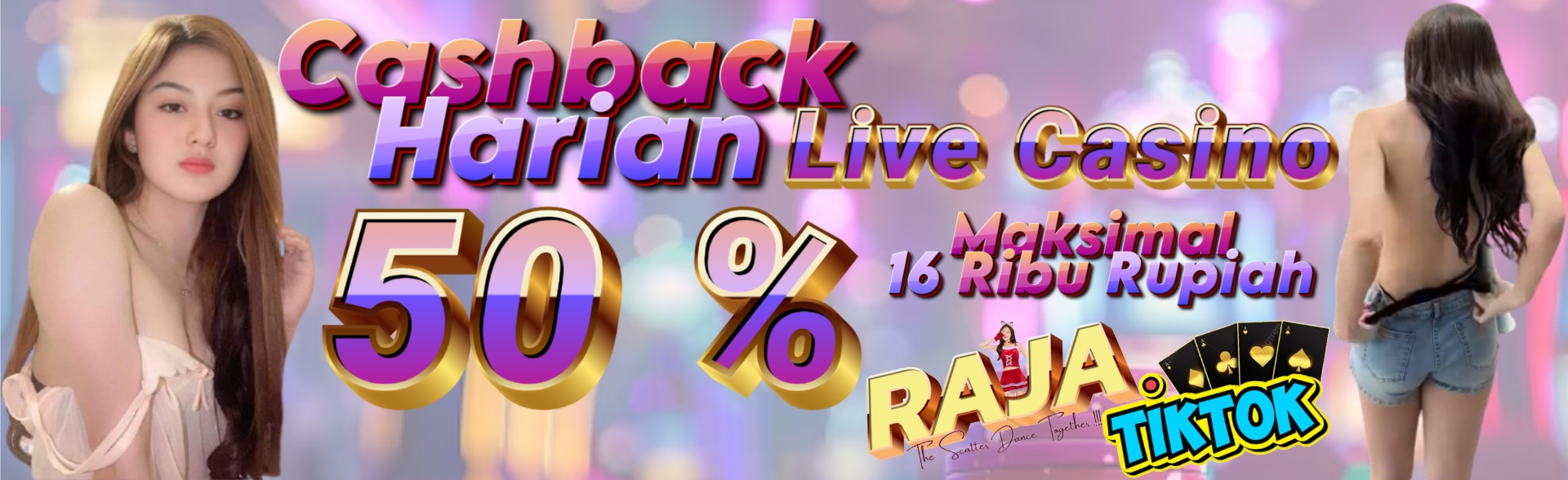 Rajatiktok Cashback Harian Casino 50%